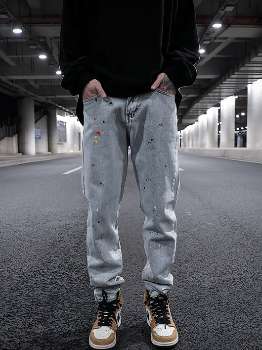 Jeans Rotos y Desgastados con Efecto Salpicado a Mano - Image 5