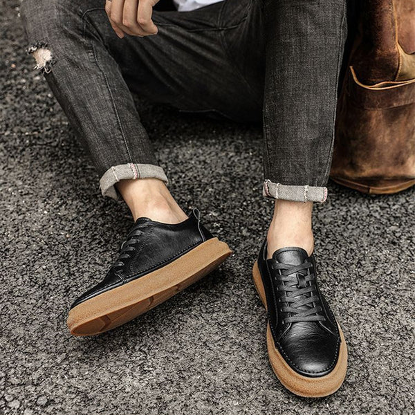 Zapatos de Cuero Británico Transpirables - Estilo Casual y Versátil