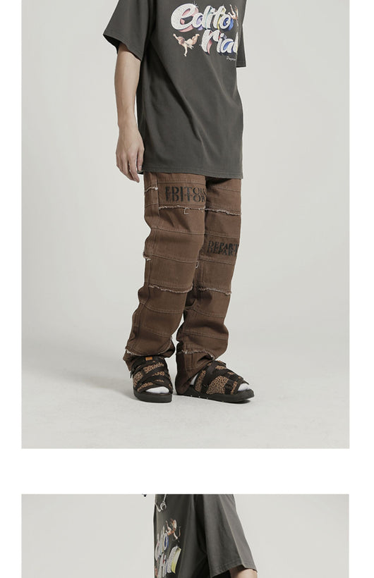 Jeans Rectos Estilo Hip-hop Europeo y Americano con Capas - Image 7