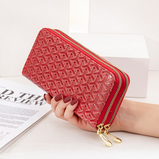 Bolso Móvil de Cuero Brillante con Doble Compartimento y Rayas - Image 13