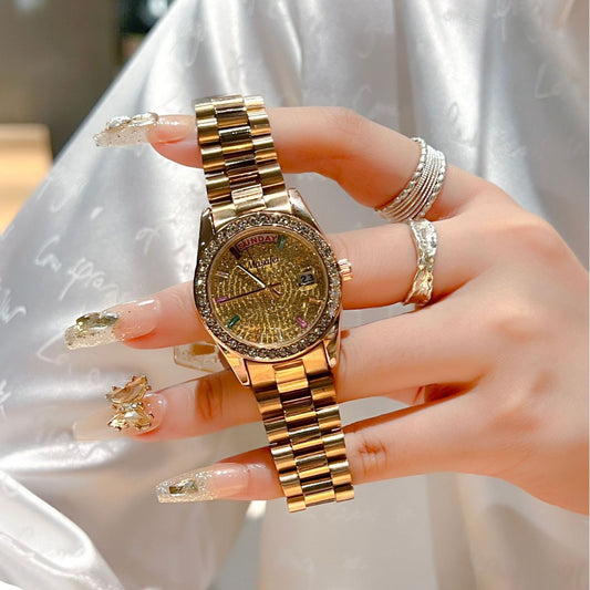 Reloj de Acero Inoxidable Resistente al Agua para Mujer