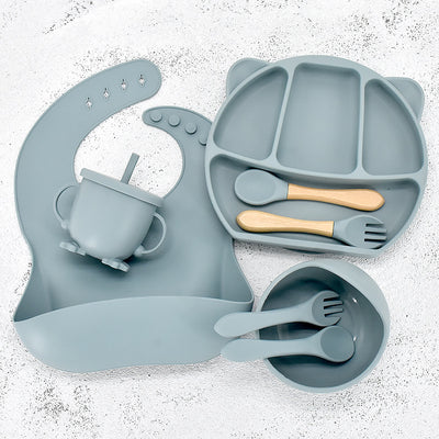 Set de Plato Compartido con Diseño de Ositos de Silicona - 9 Piezas - Image 4
