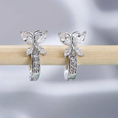 Aretes Mariposa Estilo Vintage Pastel con Circones Incrustados - Image 10