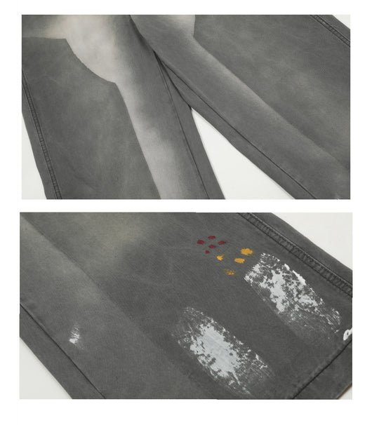 Pantalones Cargo Rectos Estilo Retro con Detalles de Tinta Desteñida - Image 9