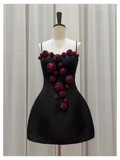 Falda Suspender Estilo Socialité Francesa con Cintura Ajustada y Flores - Image 22