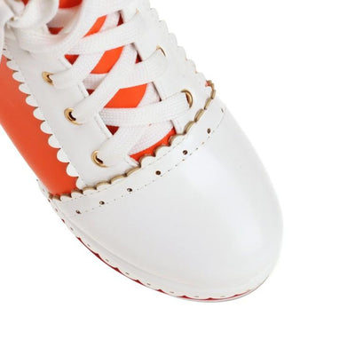 Tenis Plataforma Cuña con Encaje y Bloques de Color - Image 22