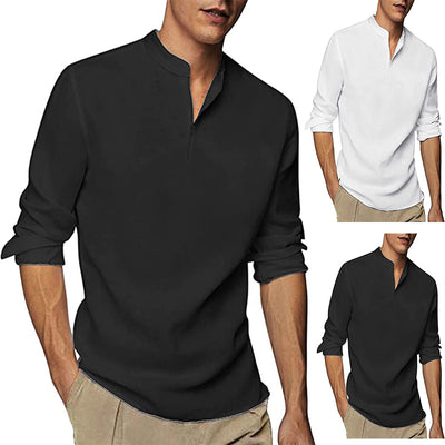 Camisa Clásica Negra de Algodón con Mangas Largas - Image 8