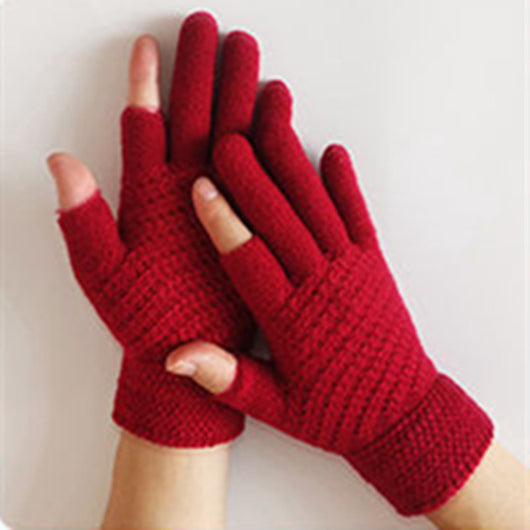 Guantes de Lana Cepillada Tejidos Cálidos con Textura Suave Jacquard - Image 11