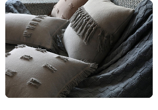 Funda de Almohada Artesanal Algodón y Lino Estilo Minimalista - Image 3