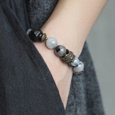Pulsera de Cuentas Ébano Combinable Artesanal - Image 3