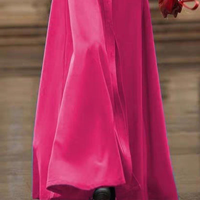 Vestido Largo Elegante con Cuello Camisero y Manga Tres Cuartos - Image 3