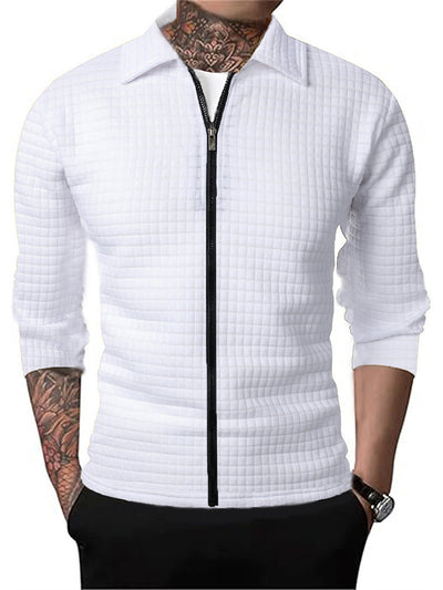 Cardigan Tipo Waffle con Solapa para Hombre - Casual y Versátil - Image 16