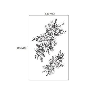 Tatuaje Temporal Floral Impermeable Rosa Negra - Diseño Totem Personalizable - Image 20