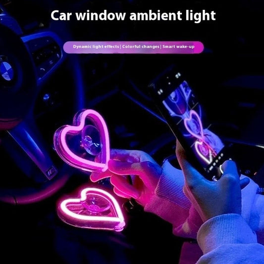 Luz Neón Triangular para Auto - Decoración Corazón LED