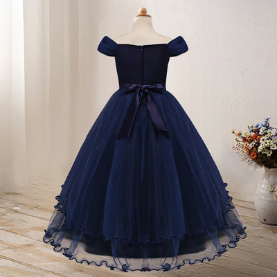Vestido Princesa de Hombro Descubierto con Flores - Image 19