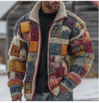 Chaqueta Suelta con Cuello de Pie y Cierre de Cremallera para Hombre - Image 3