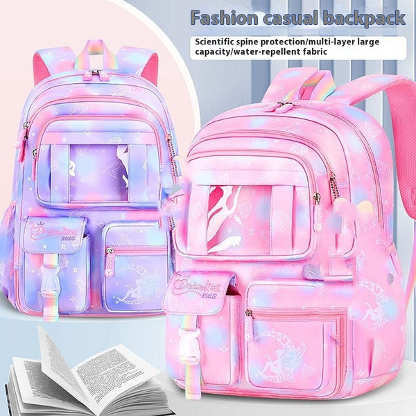 Mochila Escolar Fantasía Niña Gran Capacidad
