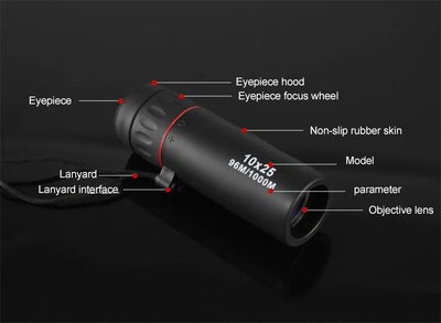 Monocular 10x25 de Visión Nocturna HD - Compacto para Bolsillo - Image 8