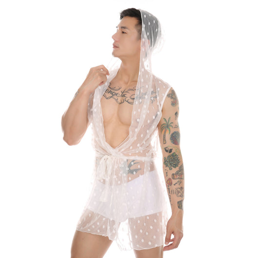 Bata de Dormir Transparente con Encaje para Hombre - Image 23