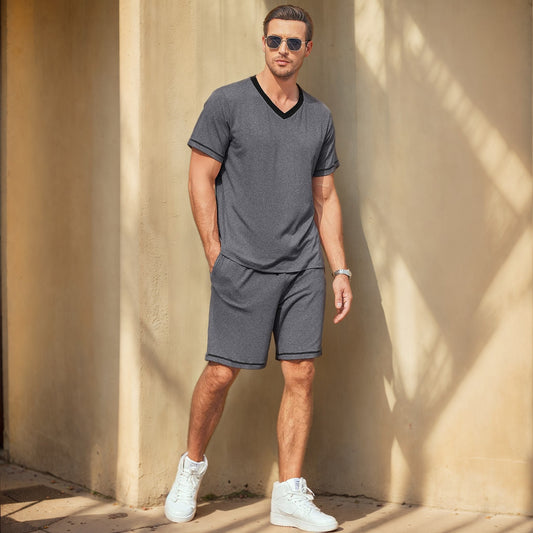 Conjunto de Shorts y Camisa Casual para Hombre - Dos Piezas