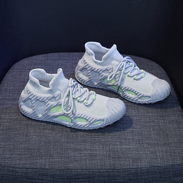 Tenis Deportivos Mujer Fly Knit con Suela Gruesa