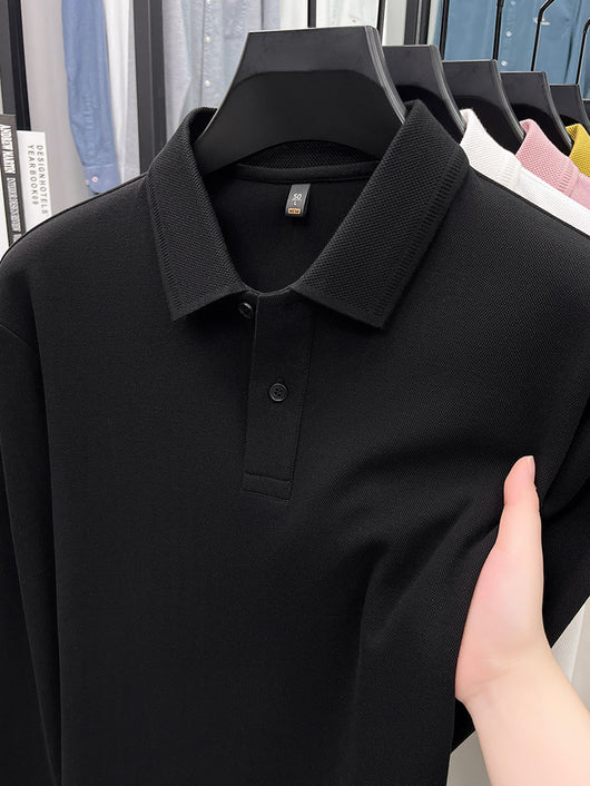 Polo de Algodón Mercerizado Manga Larga para Hombre - Ropa Casual Primavera Otoño - Image 22