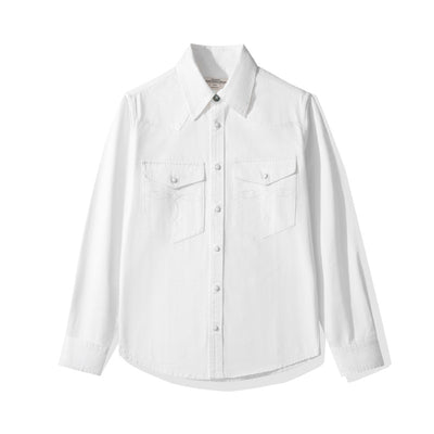 Camisa Denim a Rayas con Efecto Vintage Desgastado - Image 58