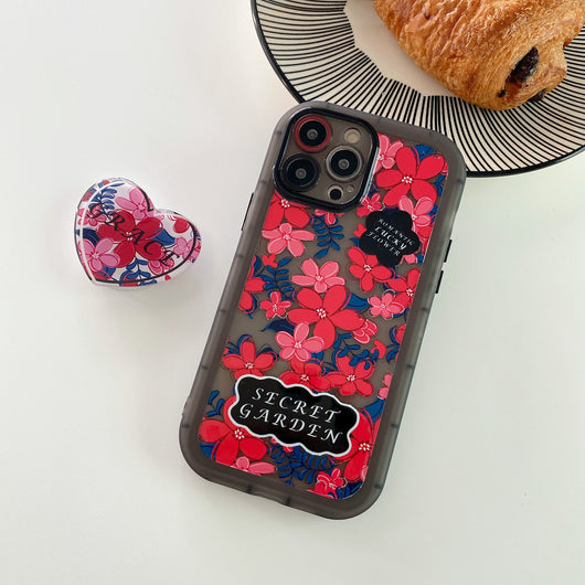 Funda para Teléfono con Diseño Floral Creativo Negro y Rojo - Image 11