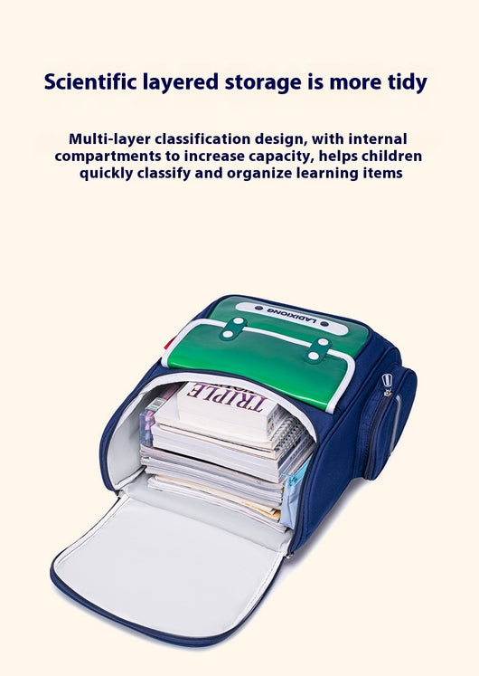 Mochila Escolar Infantil Ligera y de Gran Capacidad con Protección de Columna Estilo Británico - Image 14