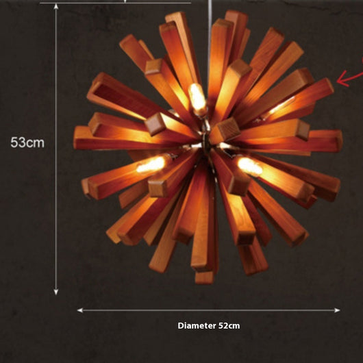 Lámpara Colgante Nórdica de Madera Maciza - Diseño Artístico Versátil - Image 3