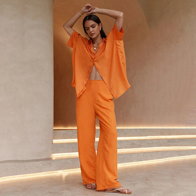 Conjunto de Pantalón y Blusa Suelta en Algodón y Lino para Mujer - Image 14