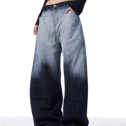 Pantalones Anchos Tie-Dye Degradado para Mujer