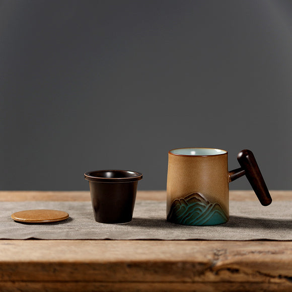 Taza Separadora de Agua para Té con Filtro de Cerámica