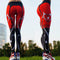 Pantalones Deportivos Love Angel Bicolor Rojo y Negro con Estampado Digital