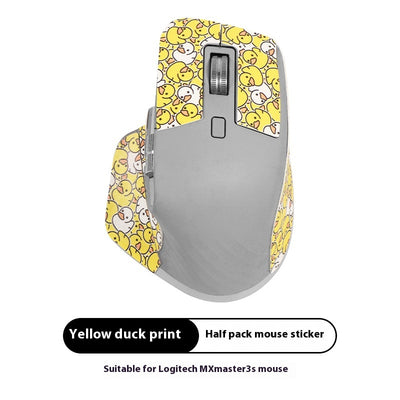Red and black anti-slip sticker set with geometric and text patterns for Logitech MX Master 3s mouse. - Image 7