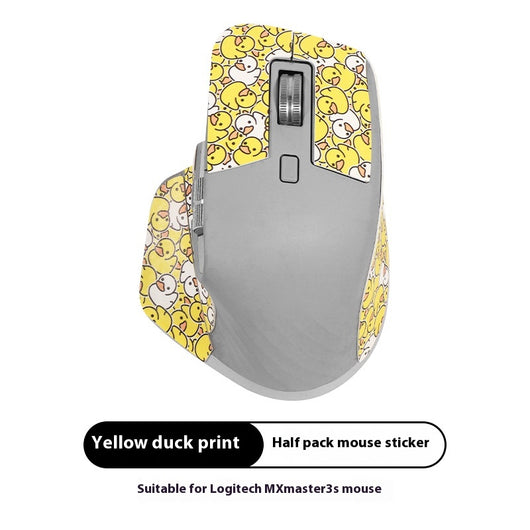 Red and black anti-slip sticker set with geometric and text patterns for Logitech MX Master 3s mouse. - Image 7