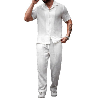 Polo Casual de Manga Corta con Botones para Hombre - Diseño Versátil Solid Color - Image 5