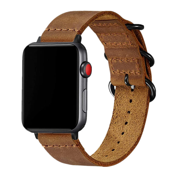 Correa de Reloj Nubuck con Hebilla de Tres Anillos