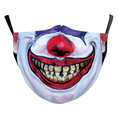 Halloween dust mask with a split design, featuring half a human face with pink lips and half a dark robotic face. - Image 21