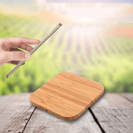 Cargador Inalámbrico Rápido de Bambú para Smartphone - Image 10