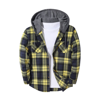 Chaqueta Hoodie Cuadriculada Moderna para Hombre - Image 14