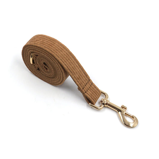 Brown corduroy pet harness with gold-colored metal quick-release buckle and D-rings, shown on a white background. - Image 24