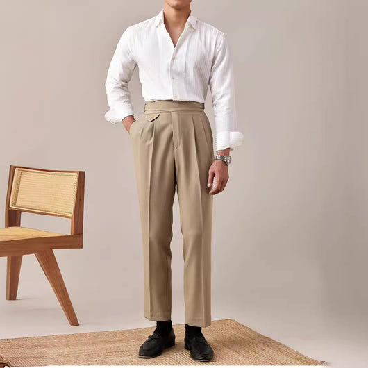 Camisa Blanca Italiana de Cuello Clásico para Hombre, Manga Larga - Image 4