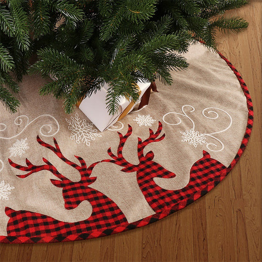 Falda Navideña Cuadros SHULU - Base Decorativa para Árbol de Navidad