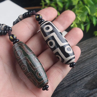 Collar Pulsera Dzi de Nueve Ojos en Ágata - Cadena Étnica Unisex - Image 8