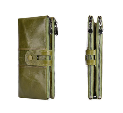 Cartera Larga de Cuero para Mujer Estilo Retro con Protección RFID - Image 26