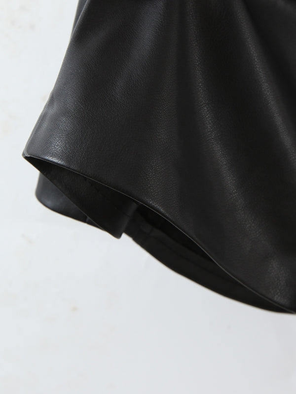 Vestido Sling de Cuero PU sin Mangas para Verano