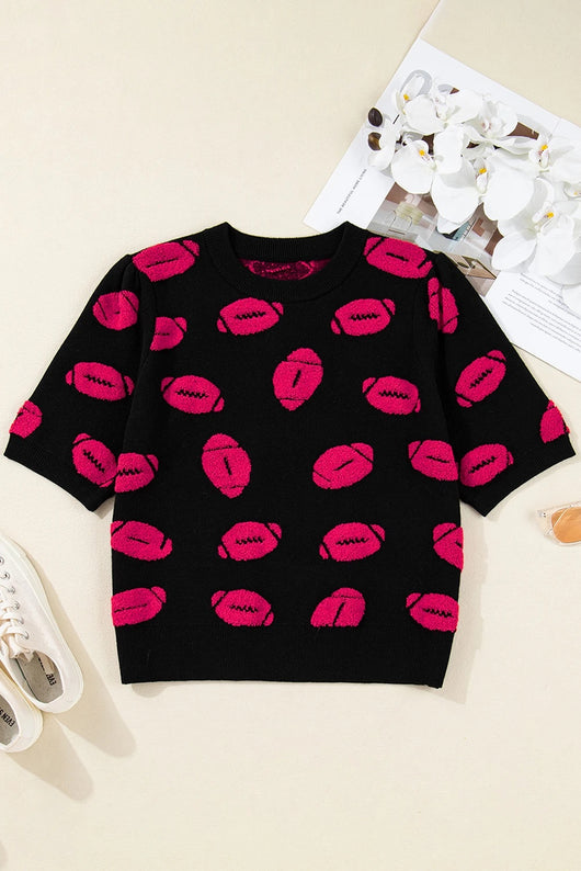 Blusa Tejida Estampada de Manga Corta para Mujer - Image 9