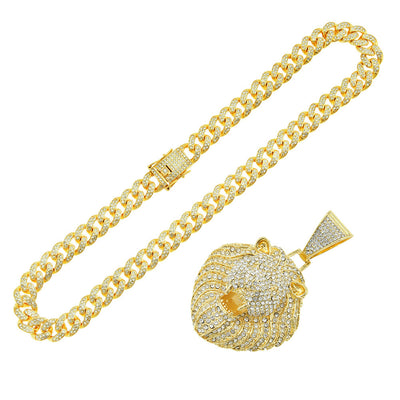 Collar Colgante Cabeza de León Diamantado 3D Personalizado para Hombre - Image 12