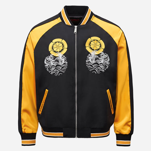 Chaqueta Bordada Premium Carpa Koi Saltando la Puerta del Dragón
